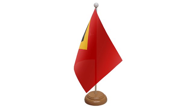 East Timor Small Flag with Wooden Stand